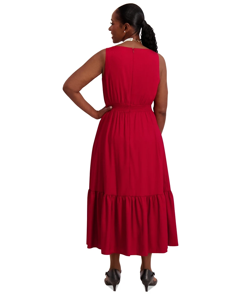 Kasper Women's Tiered Midi Dress, Regular & Plus Sizes