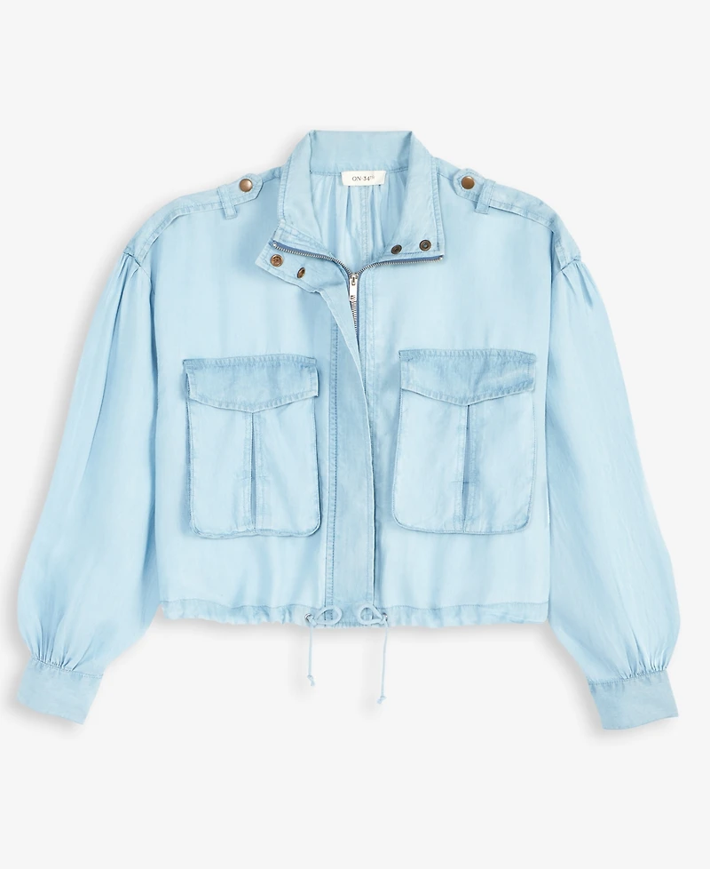 On 34th Women's Chambray Cropped Jacket, Exclusively at Macy's