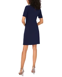 Msk Petite Embellished Short-Sleeve Sheath Dress