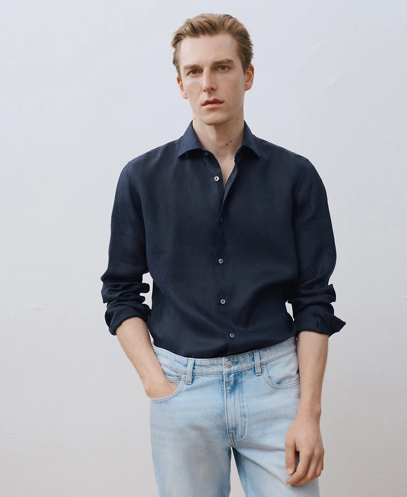 Mango Men's Linen Slim-Fit Shirt
