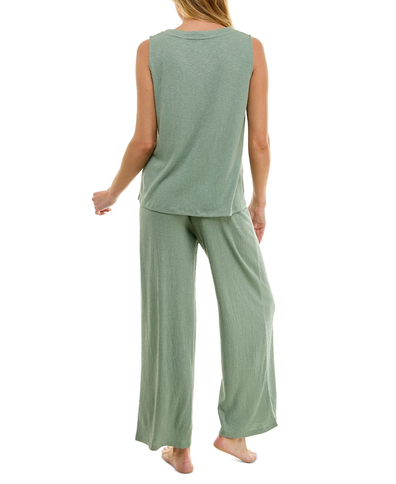 Roudelain Women's Tank & Wide-Leg Pant Pajama Set