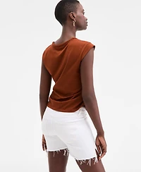 On 34th Women's Braided-Neck Crewneck T-Shirt, Exclusively at Macy's