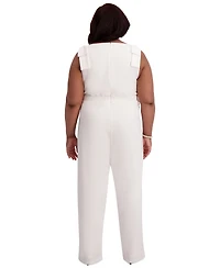 Kasper V-Neck Bow-Strap Jumpsuit, Regular & Plus Sizes
