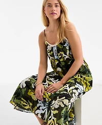 On 34th Women's Crochet Detail Midi Slip Dress