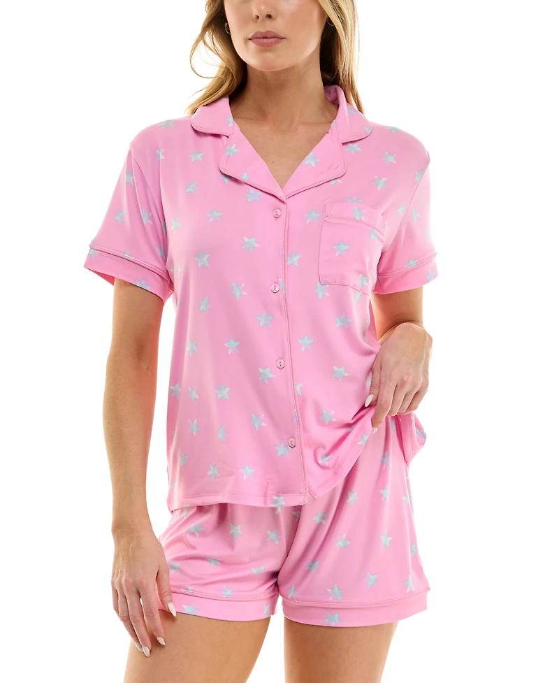 Roudelain Women's Yummy Notched-Collar Pajama Set