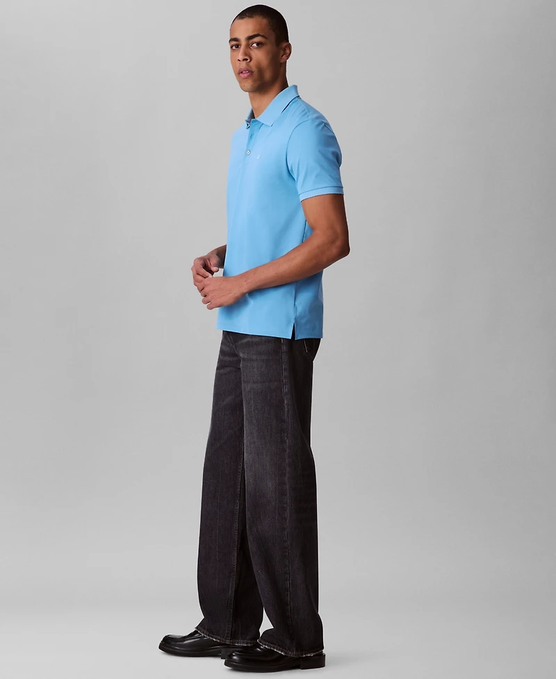 Calvin Klein Men's Regular-Fit Smooth Cotton Monogram Logo Polo Shirt