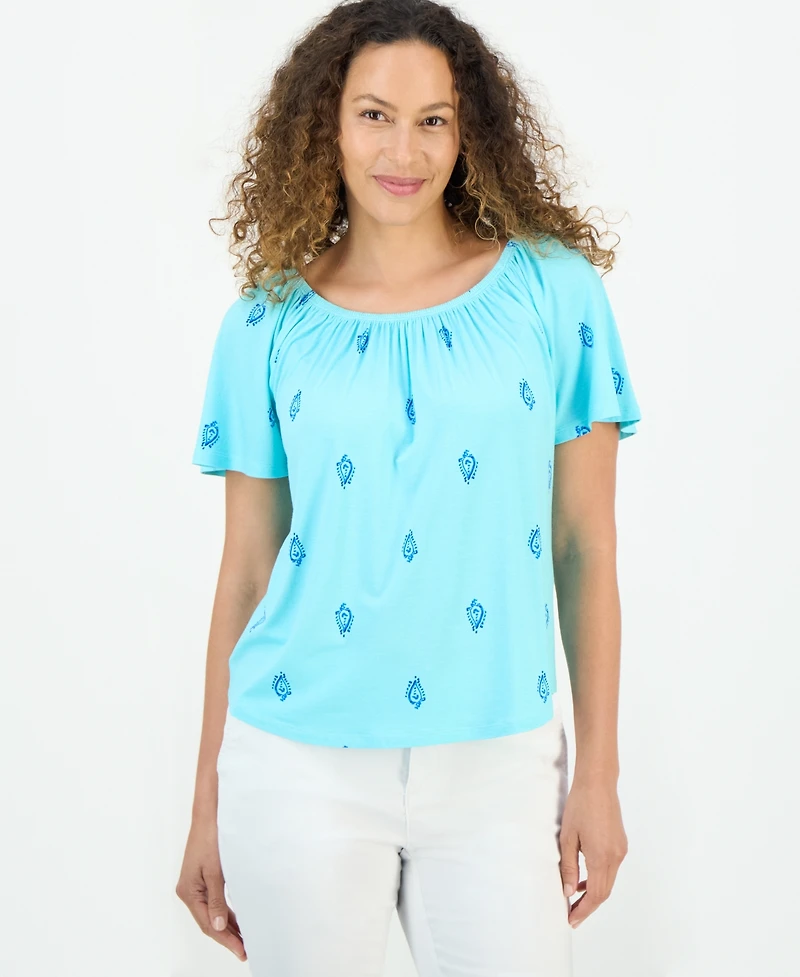 Style & Co Petite Floral-Print Top, Exclusively at Macy's