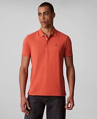 Calvin Klein Men's Regular-Fit Smooth Cotton Monogram Logo Polo Shirt