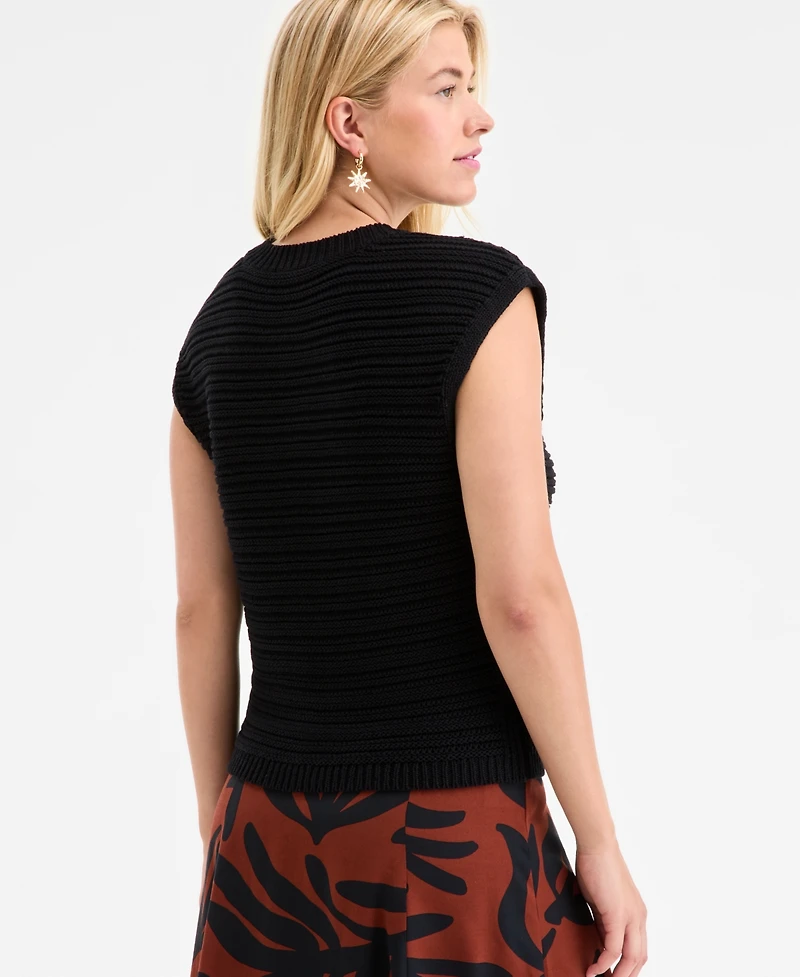 On 34th Women's Textured-Stitch Sleeveless Sweater, Exclusively at Macy's