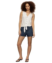 Sanctuary Women's Button-Up Tie-Front Sleeveless Top