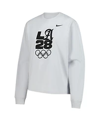 Nike Women's Gray LA28 Summer Olympics Boxy Long Sleeve T-Shirt