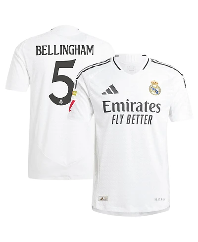 Adidas Men's Jude Bellingham White Real Madrid 2024/25 Home Authentic Player Jersey