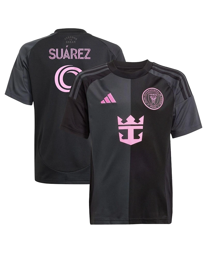 Adidas Big Boys and Girls Luis Suarez Black Inter Miami Cf 2025 The Fortitude Kit Replica Player Jersey