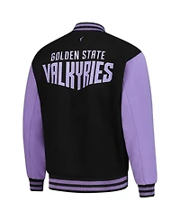 Fisll Men's and Women's Eclipse Black Golden State Valkyries Full-Snap Varsity Jacket