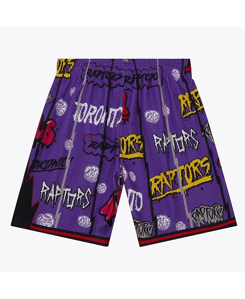 Mitchell & Ness Men's Purple Toronto Raptors 1998/99 Hardwood Classics Slap Sticker Swingman Shorts