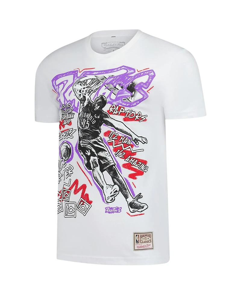 Mitchell & Ness Men's Vince Carter White Toronto Raptors Hardwood Classics Chalked Up T-Shirt