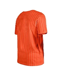 New Era Men's Orange Baltimore Orioles Throwback Pinstripe T-Shirt