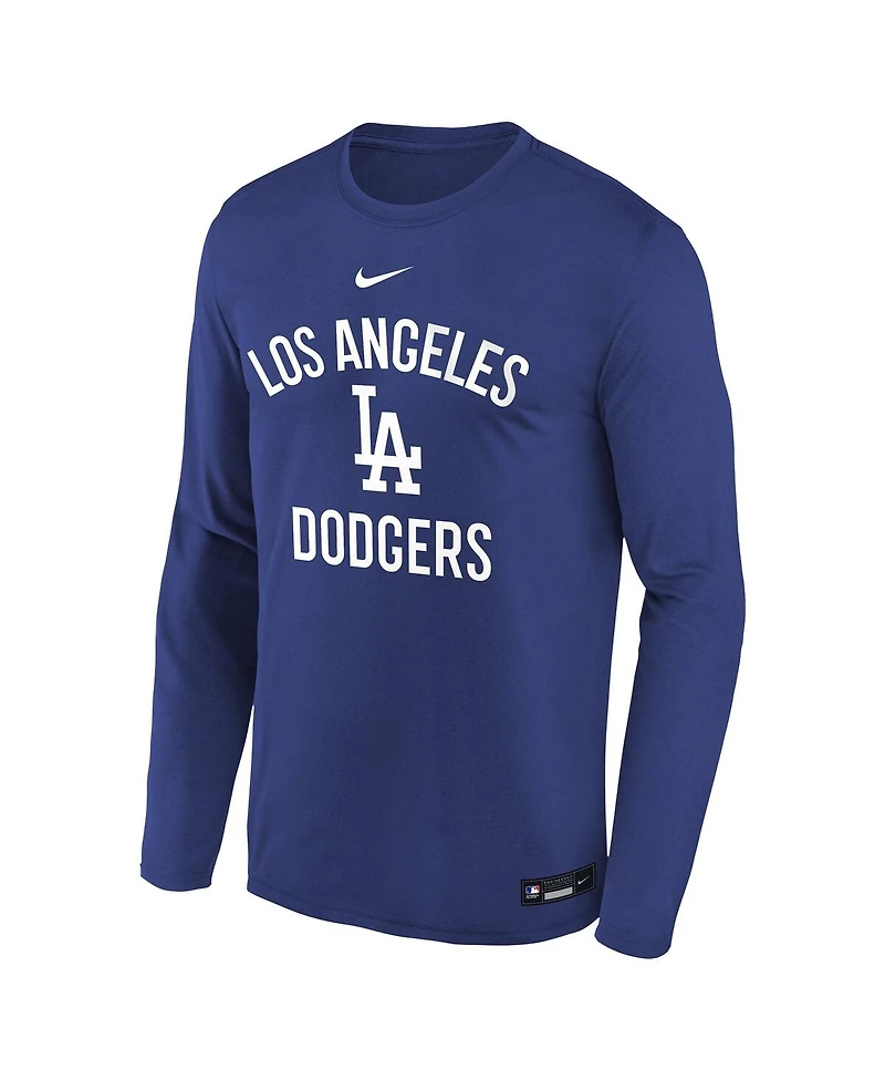 Nike Big Boys and Girls Royal Los Angeles Dodgers Authentic Collection Legend Performance Long Sleeve T-Shirt