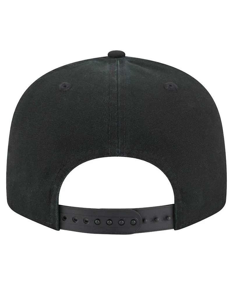 New Era Men's Black Denver Nuggets Adventure Canvas Split Panel 9FIFTY Snapback Hat