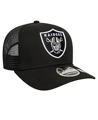 New Era Men's Black Las Vegas Raiders Main Trucker 9SEVENTY Stretch-Snap Hat