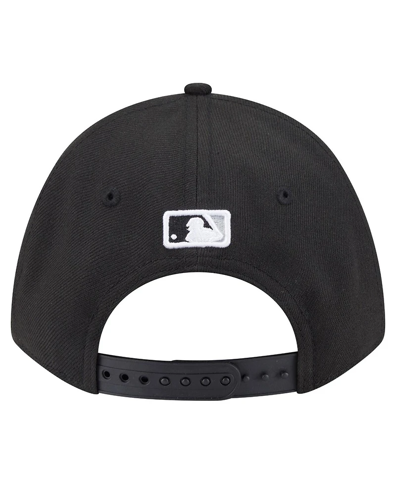 New Era Big Boys and Girls Black Chicago White Sox Player Replica 9FORTY Adjustable Hat
