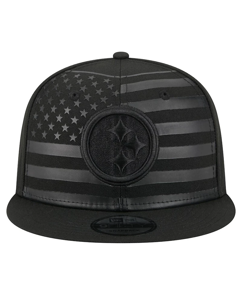 New Era Men's Black Pittsburgh Steelers Independent 9FIFTY Snapback Hat