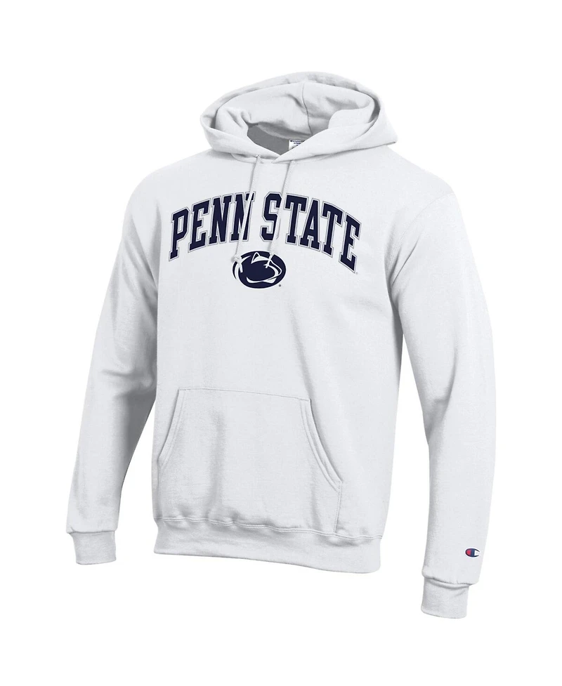 Champion Men's White Penn State Nittany Lions Arched Logo Fleece Pullover Hoodie
