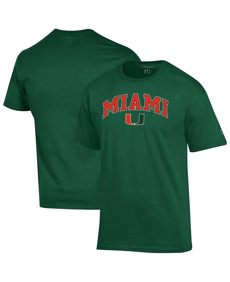 Champion Men's Green Miami Hurricanes Arch Over Logo T-Shirt