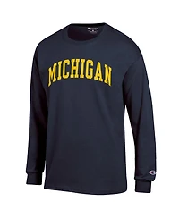 Champion Men's Navy Michigan Wolverines Basic Arch Long Sleeve T-Shirt