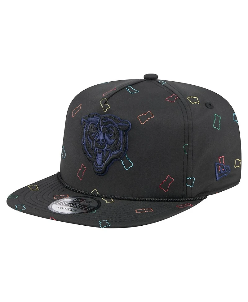 New Era Men's Black Chicago Bears Gummy Golfer Adjustable Hat