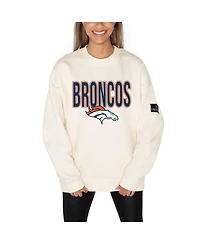 Gameday Couture Women's Cream Denver Broncos Premium Fleece Drop Shoulder Pullover Sweatshirt