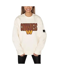 Gameday Couture Women's Cream Washington Commanders Premium Fleece Drop Shoulder Pullover Sweatshirt