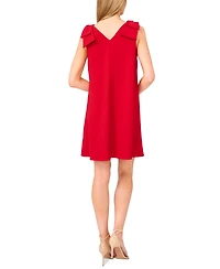 CeCe Women's Solid-Color V-Neck Shoulder-Bow Short Dress
