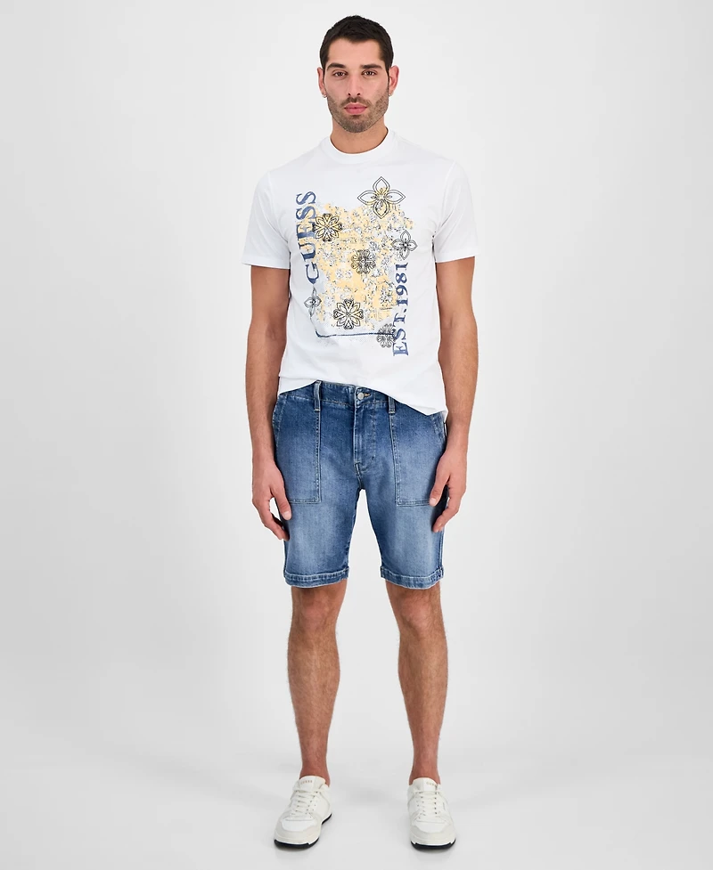 Guess Men's Denim Utility 9" Shorts