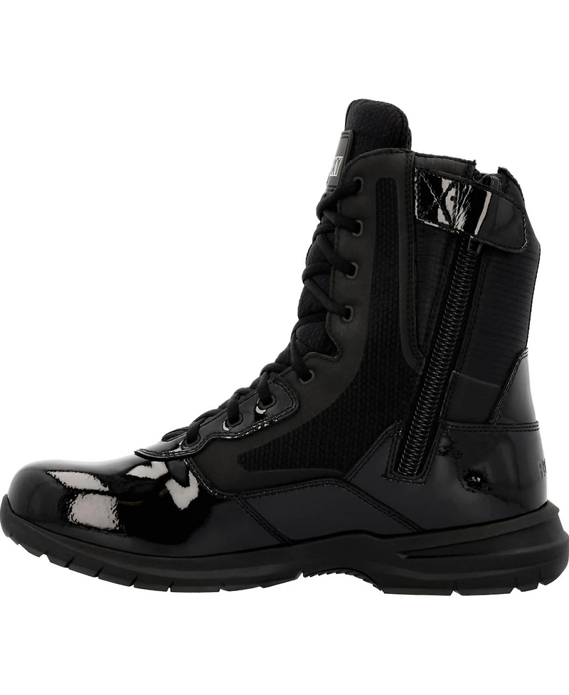 Rocky Men's Cadet 8" Black Side Zip Public Service Boot