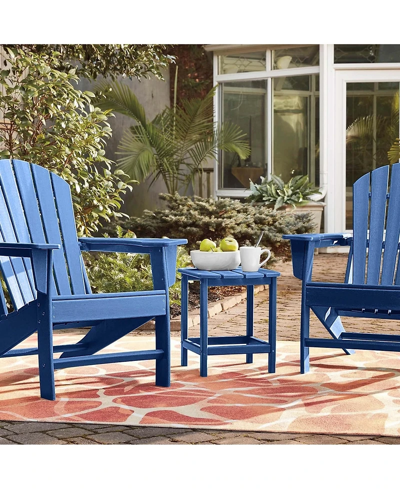 18" Patio Adirondack Side Table Weather Resistant Hdpe Garden