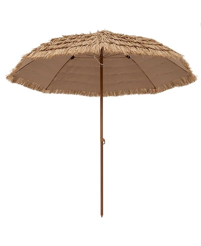 Gymax 8FT Hula Thatched Tiki Umbrella Hawaiian Style Beach Umbrella Patio