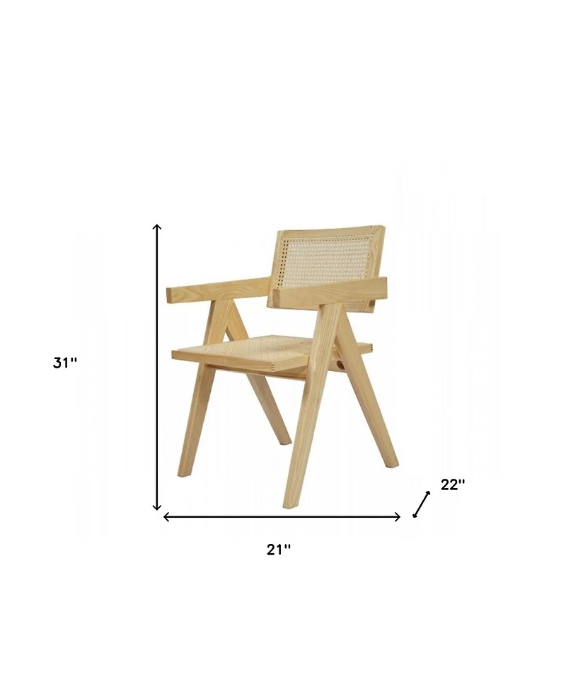 Wood Dining Arm Chair with Open Back Design for Kitchen or Dining Room