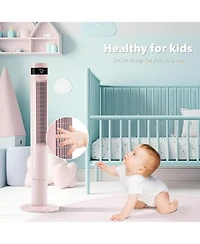 Cowsar Tower Fan Portable Floor Fans 85°Oscillating Fan 43'' Quiet Cooling 12H Timer Remote Control Standing Bladeless Electric 3 Speeds Wind 3 M