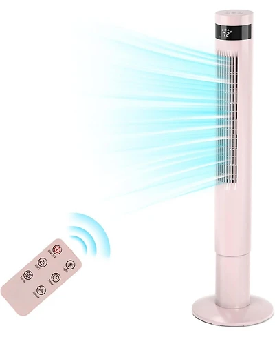 Cowsar Tower Fan Portable Floor Fans 85°Oscillating Fan 43'' Quiet Cooling 12H Timer Remote Control Standing Bladeless Electric 3 Speeds Wind 3 M