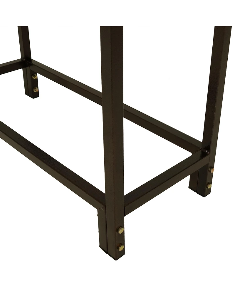 Indoor/Outdoor Steel Fire Pit or Fireplace Firewood Log Rack Holder with Hooks - 30"