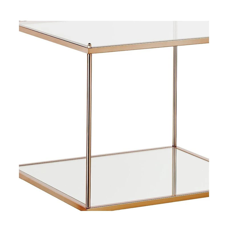 Glass Square End Table with Minimalist Design for Living Room