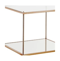 Glass Square End Table with Minimalist Design for Living Room