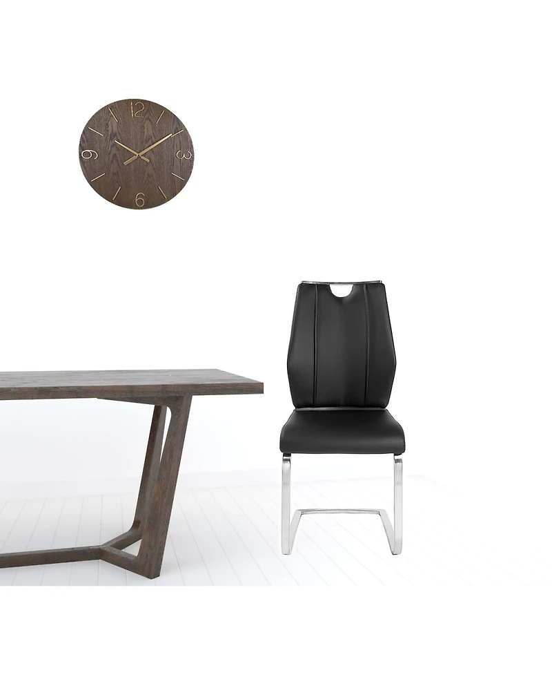 Set of Two Faux Leather Cantilever Chairs for Modern Home and Office Seating