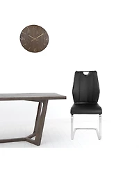 Set of Two Faux Leather Cantilever Chairs for Modern Home and Office Seating