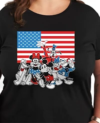 Hybrid Apparel Plus Disney Mickey and Gang American Flag Graphic T-Shirt