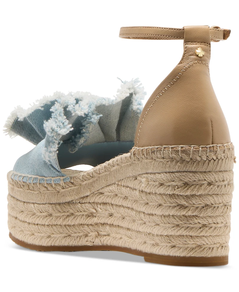 kate spade new york Women's Flourish Denim Espadrille Wedge Sandals