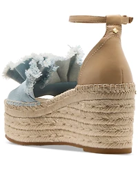 kate spade new york Women's Flourish Denim Espadrille Wedge Sandals