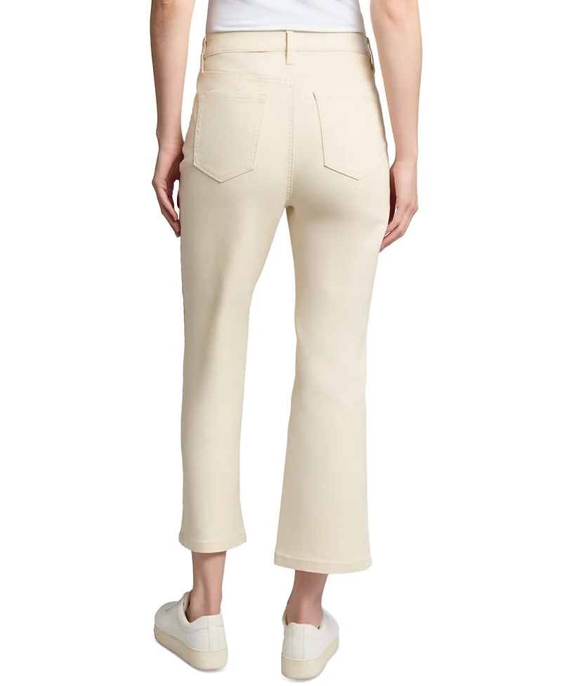 Jones New York Petite High-Rise Cropped Kick-Flare Jeans