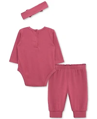 Little Me Baby Rose Headband, Bodysuit & Pants, 3 Piece Set